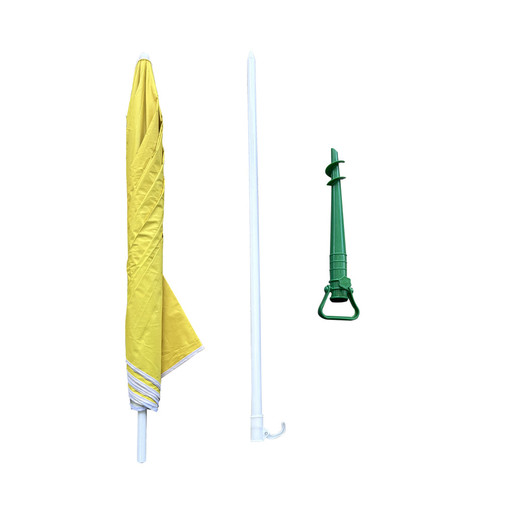 Parasol ogrodowy plażowy regulowany łamany składany UV 150cm żółty