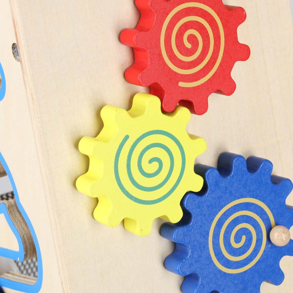 Drewniany pchacz edukacyjny 6w1 z kostką manipulacyjną