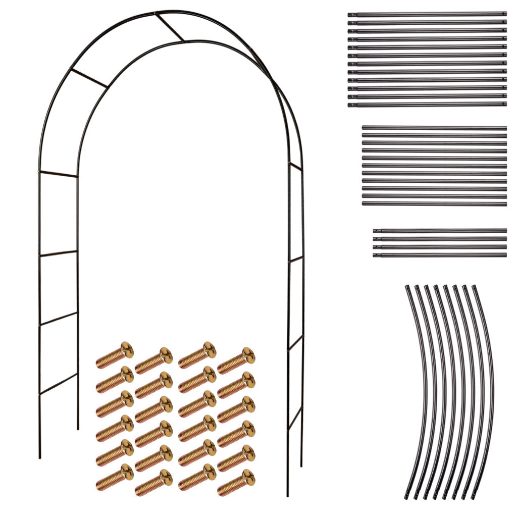Pergola ogrodowa metalowa łuk LUARO 240 x 140 cm czarna