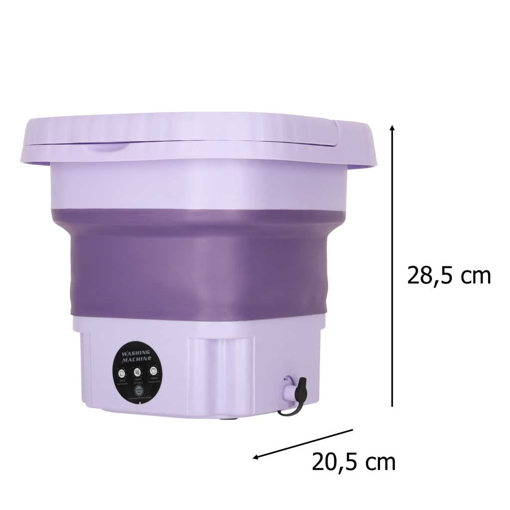 Pralka automatyczna turystyczna mini, przenośna, składana, 8l fioletowa