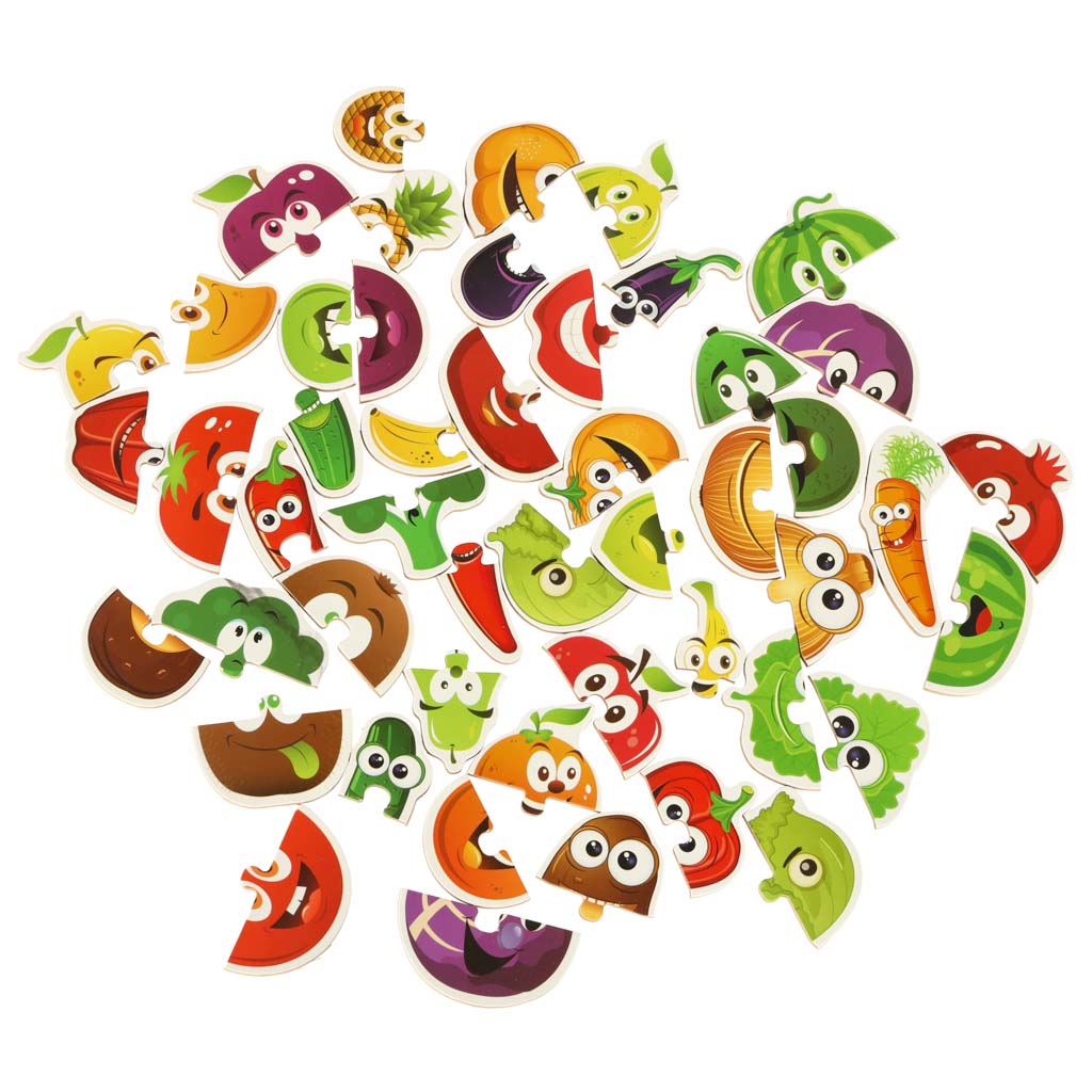Puzzle dla dzieci układanka w puszce owoce warzywa 50 puzzli 25 obrazków