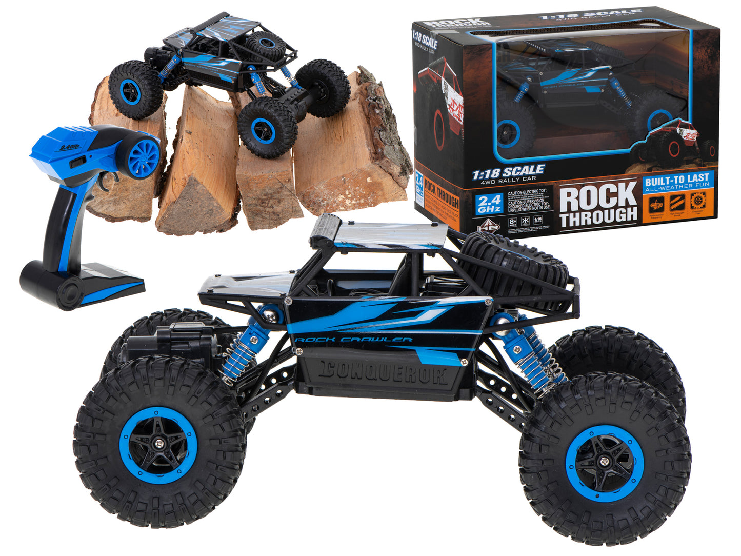 Samochód RC Rock Crawler 1:18 4WD 2,4GHz niebieski