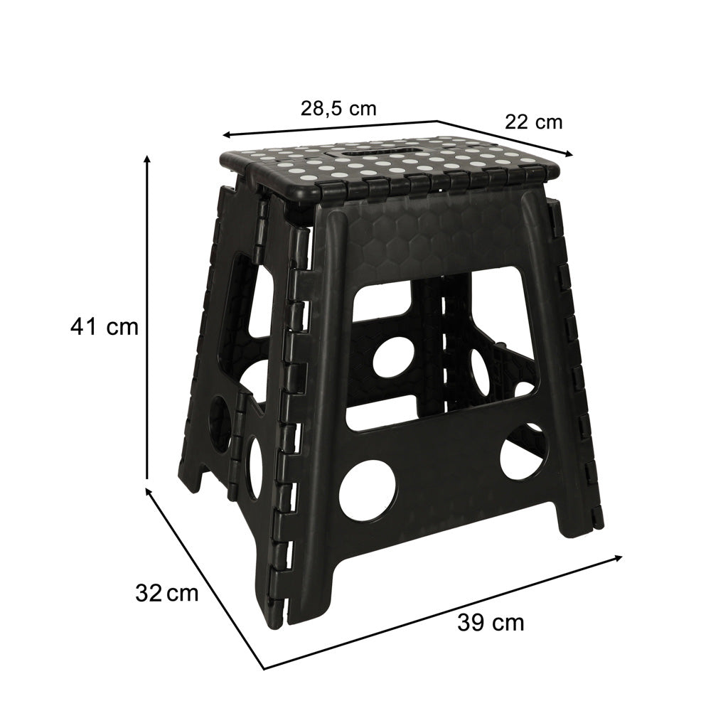 Stołek taboret składany antypoślizgowy 39,5 cm czarny
