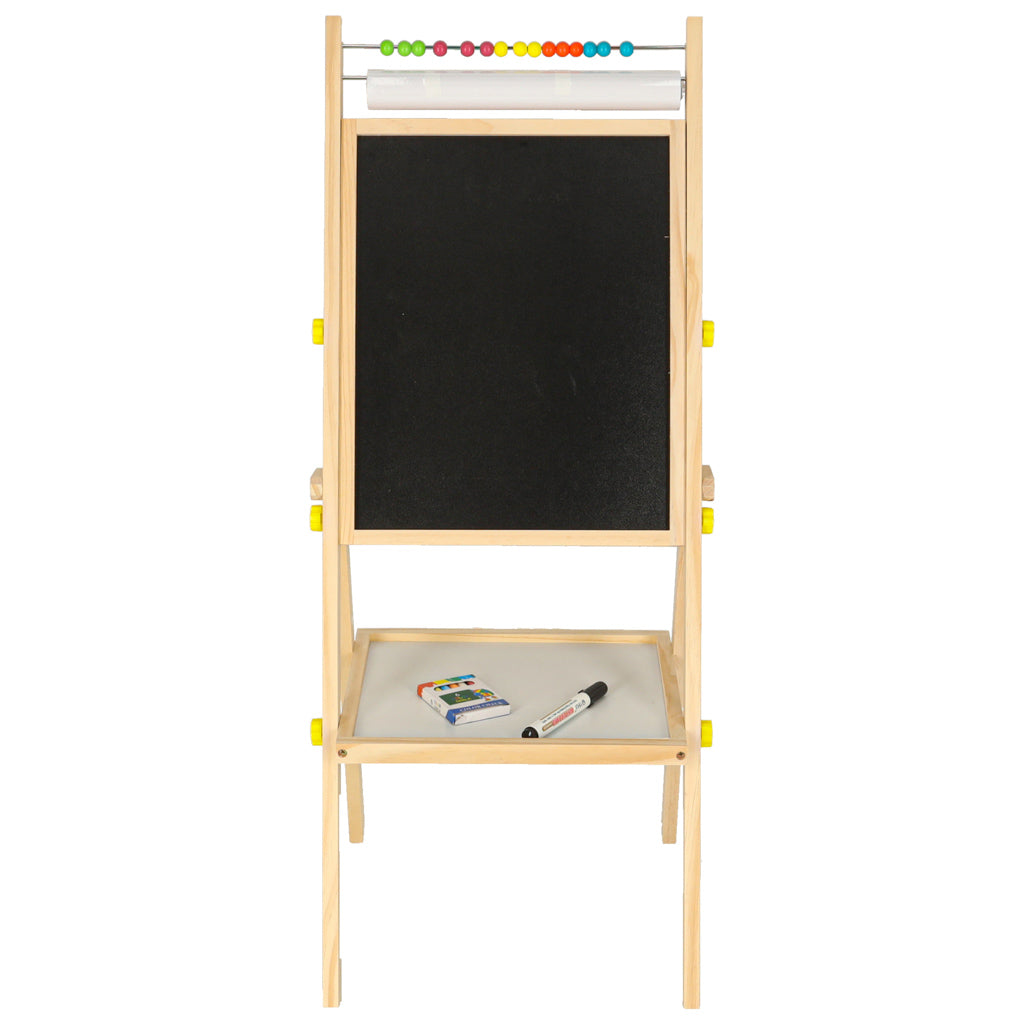 Tablica magnetyczna kredowa dwustronna drewniana literki kreda 38x37x90cm