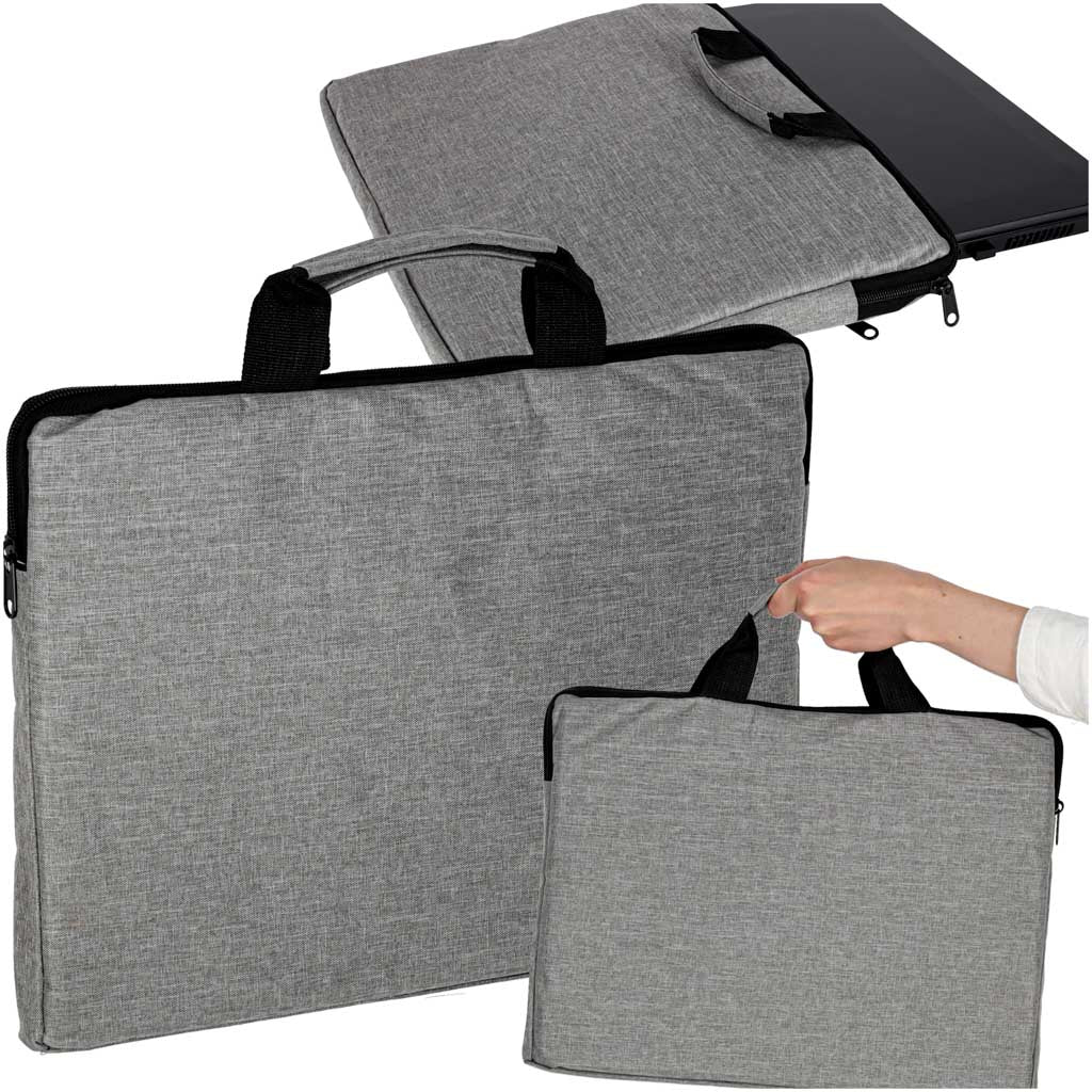Torba biznesowa na laptopa 15,6" szara, unisex, na ramię i do ręki