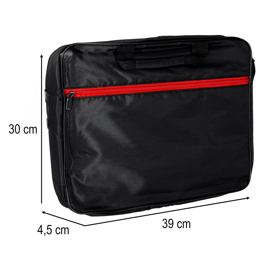 Torba na laptopa 15,6 cala czarna z paskiem na ramię, biznesowa, unisex