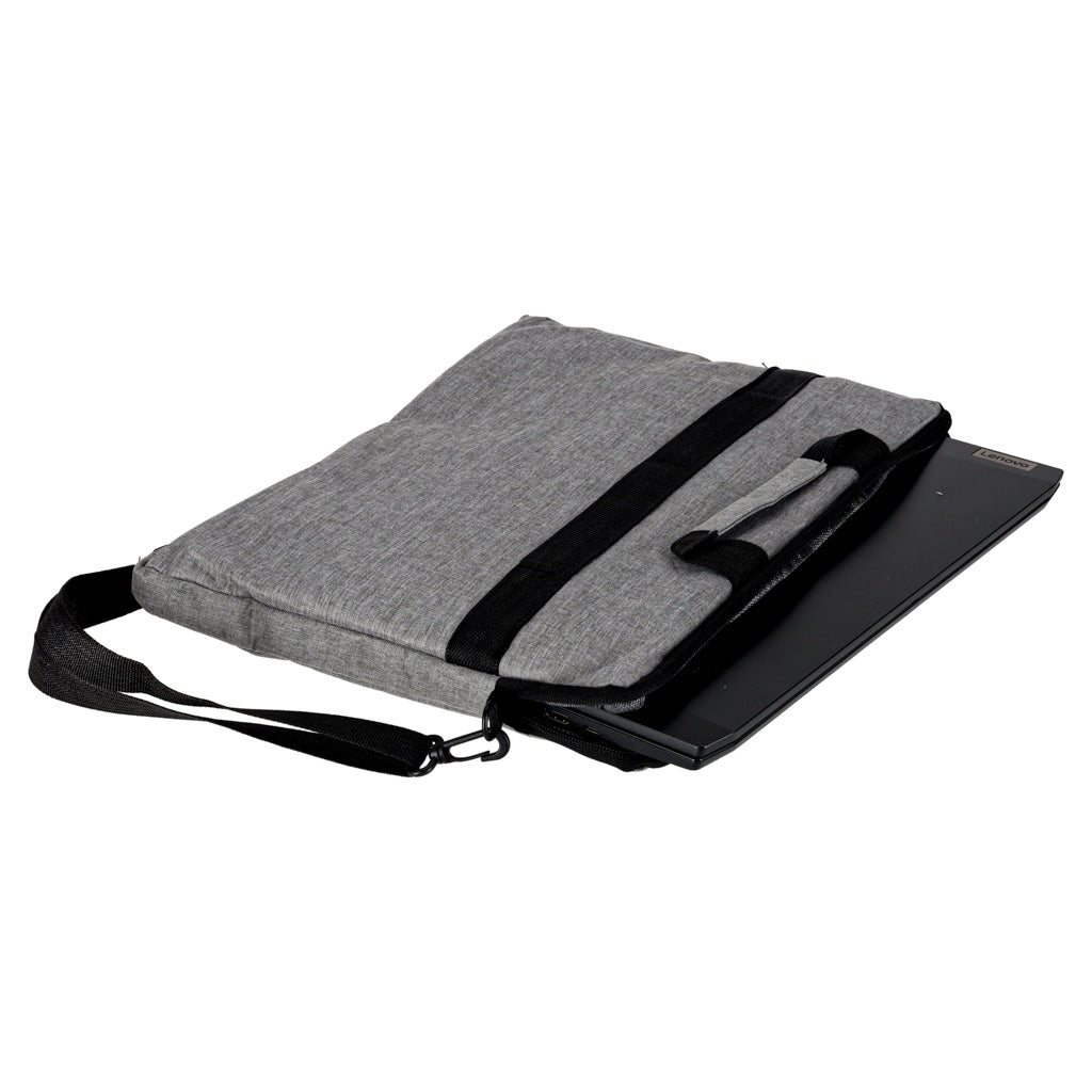 Elegancka torba na laptopa 15,6 cala szara z paskiem na ramię i uchwytami