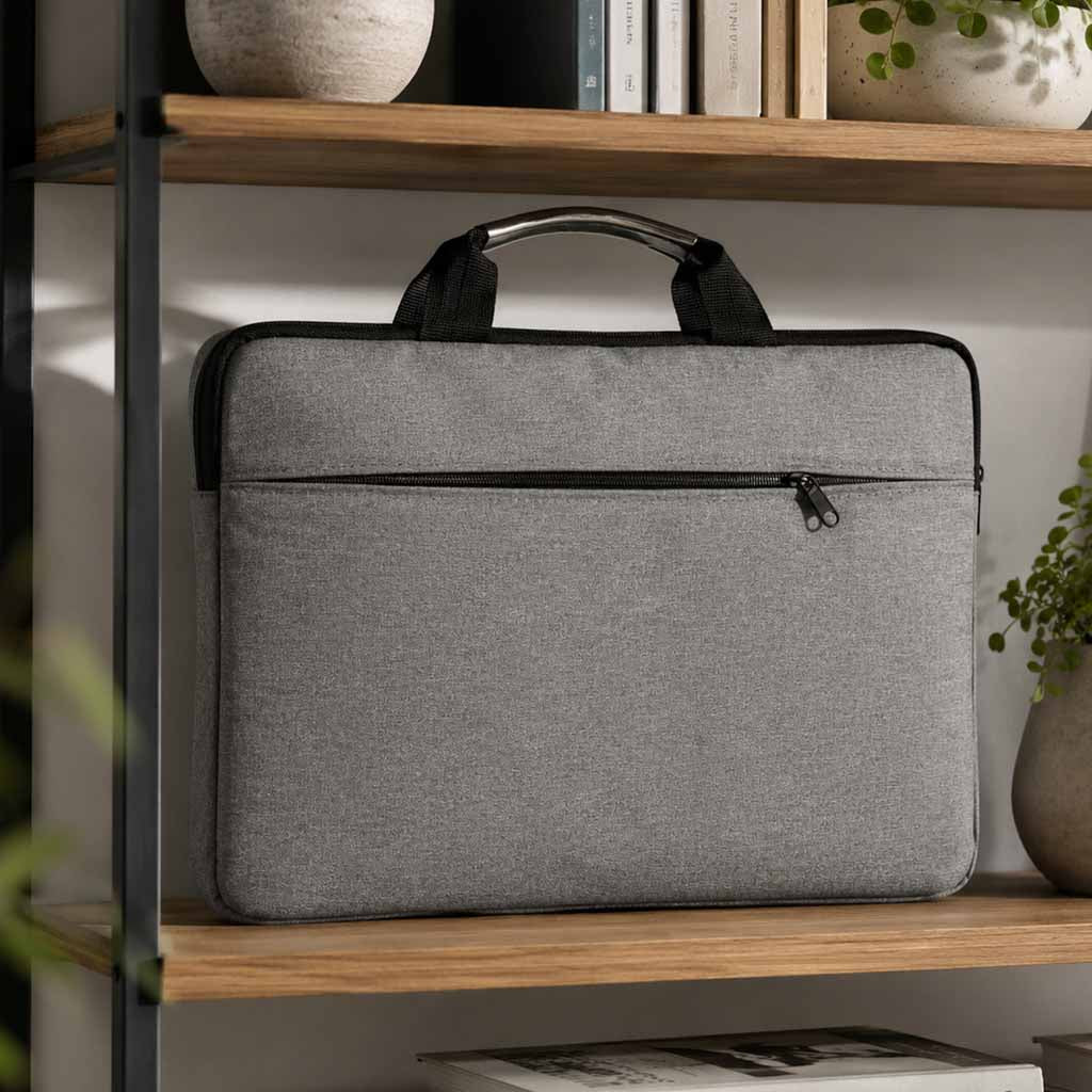 Torba biznesowa na laptopa 15,6" szara, unisex, na ramię i do ręki