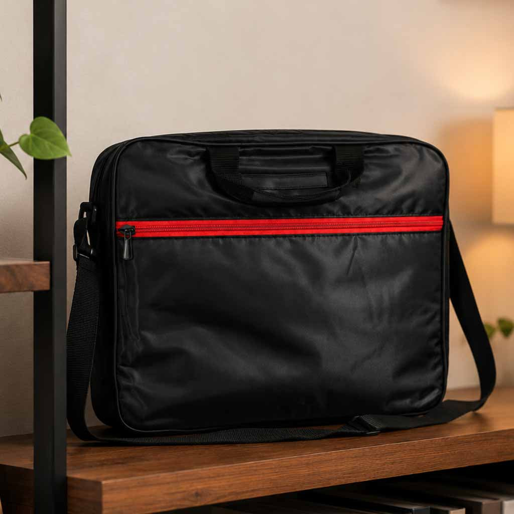Torba na laptopa 15,6 cala czarna z paskiem na ramię, biznesowa, unisex