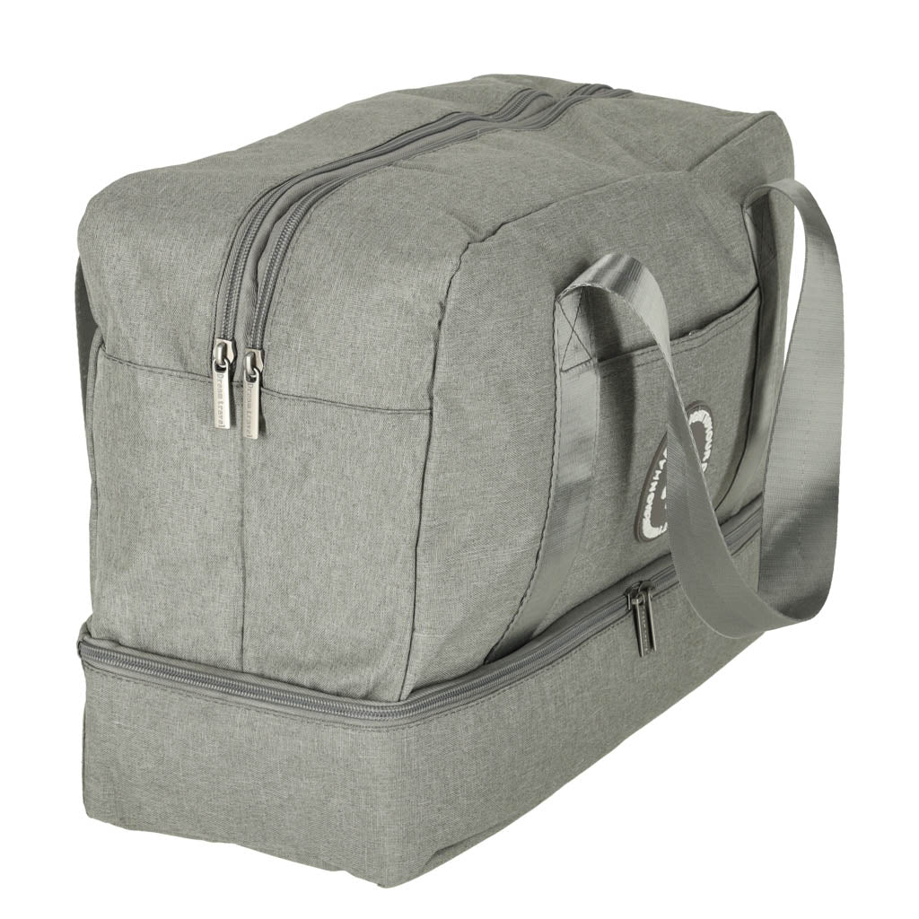 Torba podróżna z kieszeniami 39x30x18 cm szara bagaż podręczny do samolotu