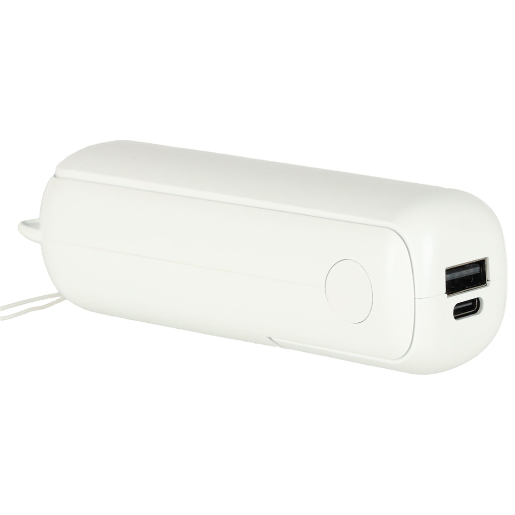 Składany wentylator biurkowy USB 2w1 z funkcją powerbanku, biały