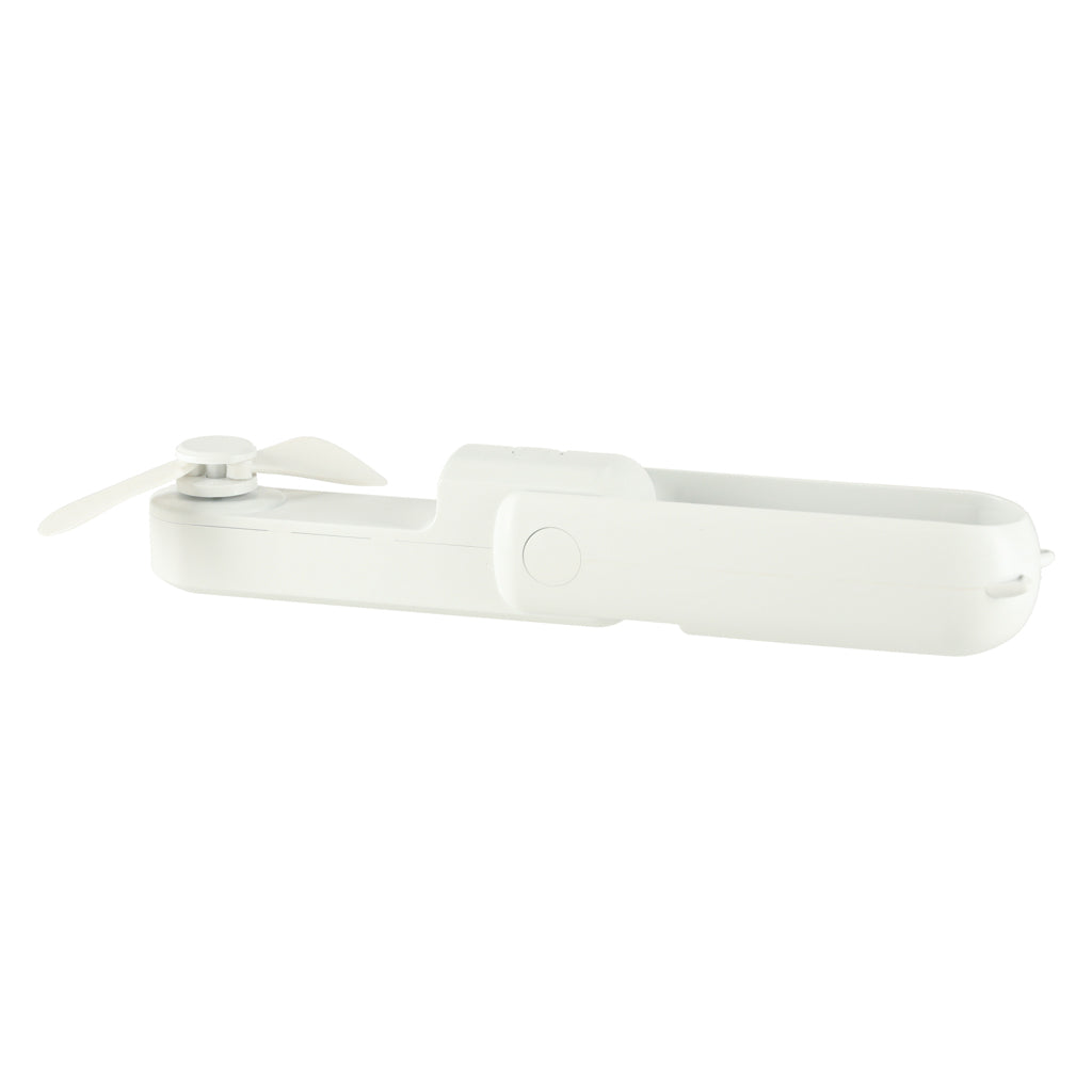 Składany wentylator biurkowy USB 2w1 z funkcją powerbanku, biały