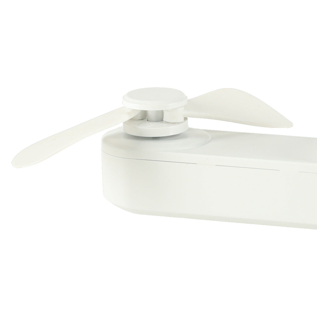 Składany wentylator biurkowy USB 2w1 z funkcją powerbanku, biały