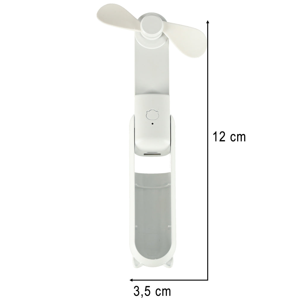 Składany wentylator biurkowy USB 2w1 z funkcją powerbanku, biały