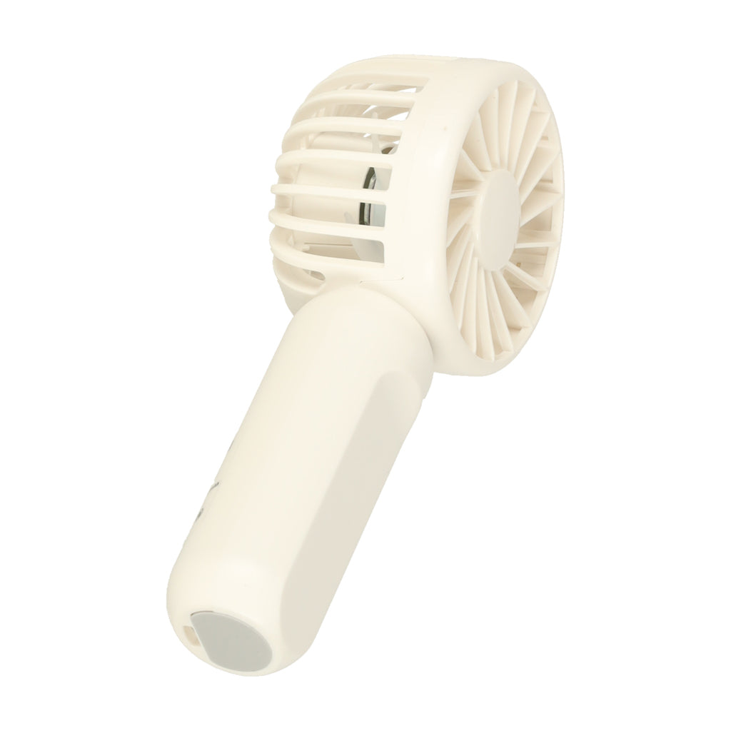 Mini wentylator USB z podstawką i smyczą, przenośny, 3 tryby nawiewu, 1200 mAh, biały, 13,8 cm