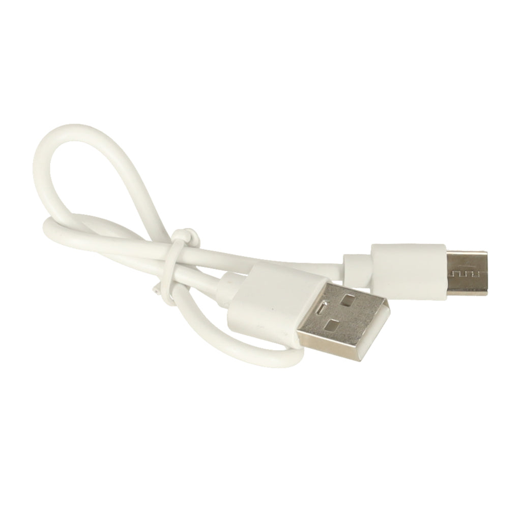 Mini wentylator USB z podstawką i smyczą, przenośny, 3 tryby nawiewu, 1200 mAh, biały, 13,8 cm