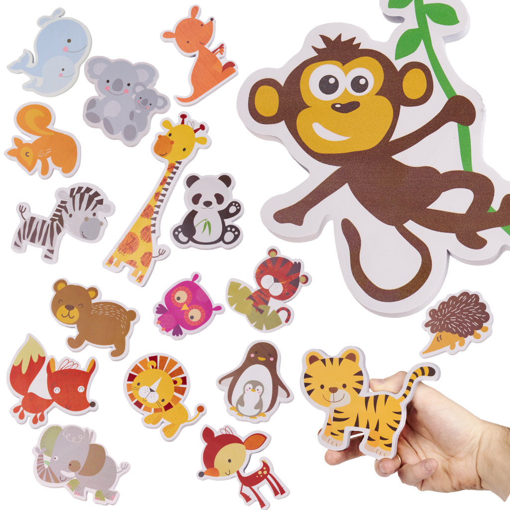 Piankowe puzzle do kąpieli zwierzątka 18 el.
