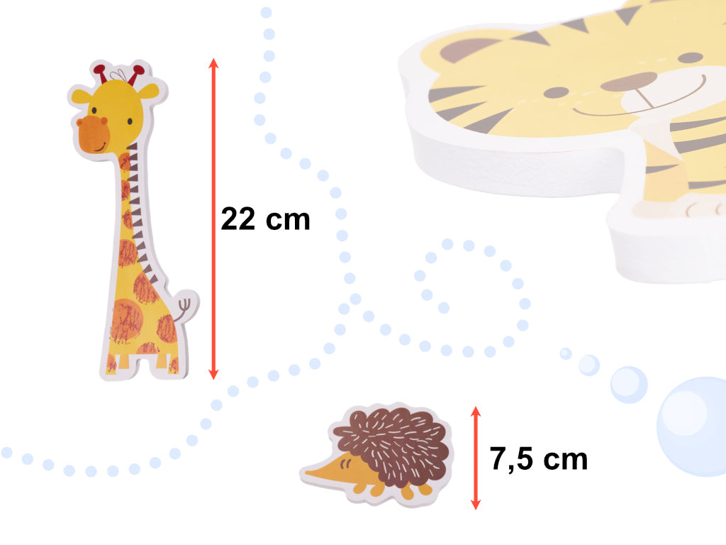 Piankowe puzzle do kąpieli zwierzątka 18 el.