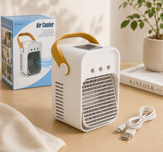 Przenośny klimatyzator biurkowy 3w1 na wodę USB LED, biały
