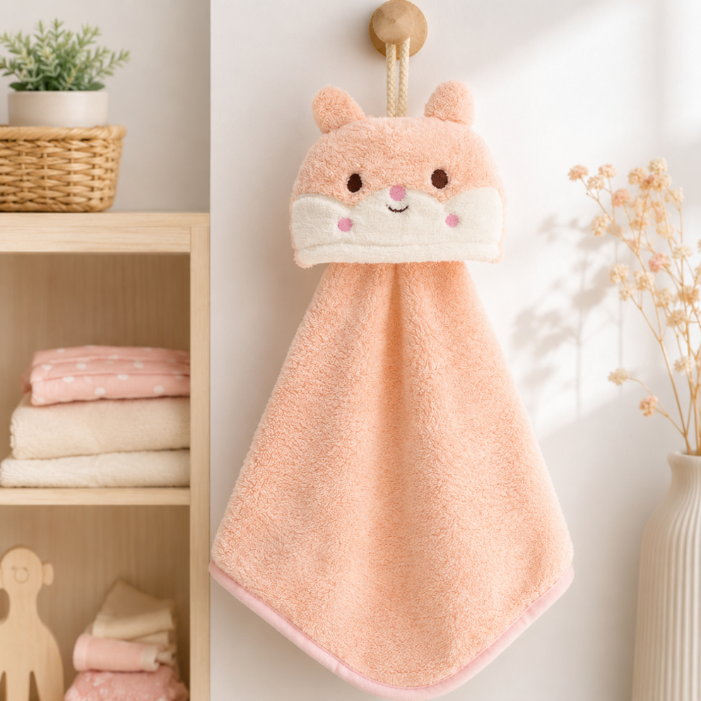 Ręcznik dziecięcy z króliczkiem 42x25 cm różowy, do rąk i przedszkola